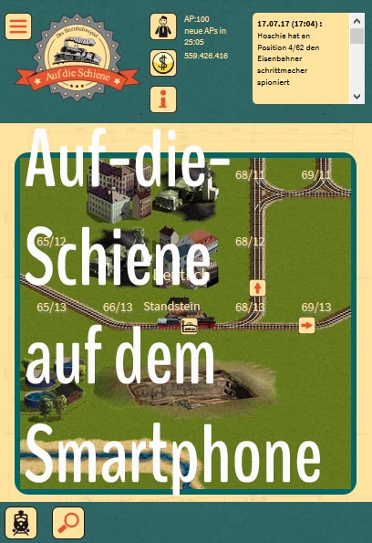 Auf-die-Schiene im Smartphone