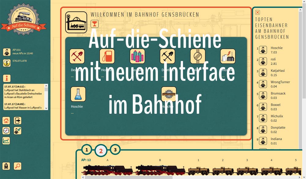 Auf-die-Schiene mit neuem Interface im Bahnhof