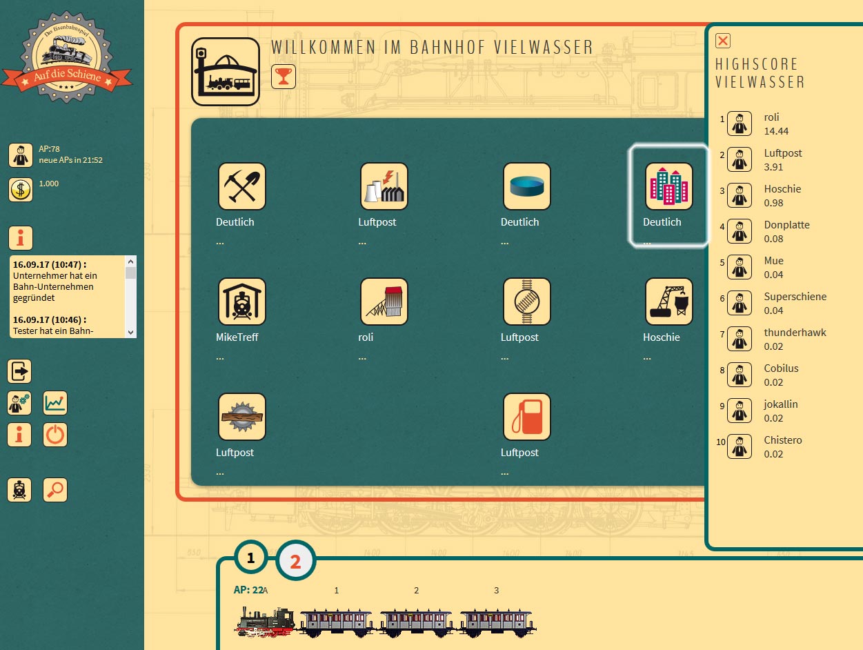 Im Bahnhof ein Gebäude betreten